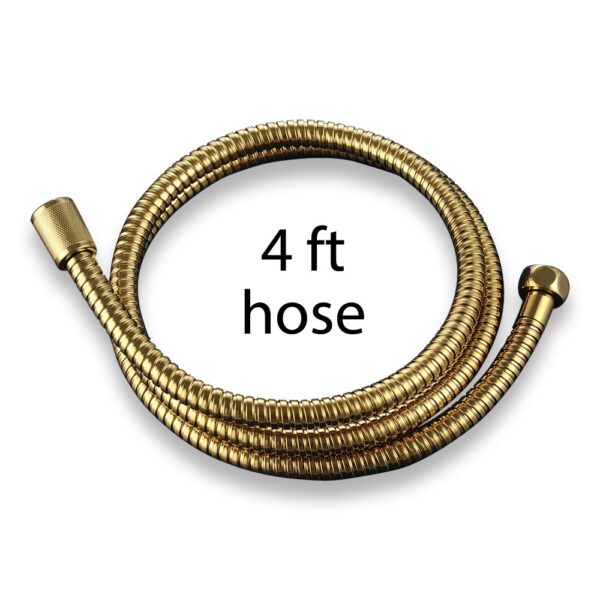 Shower Hose, PVC-Free Silicon Innerlining (Natural Brass, 4 ft) 1