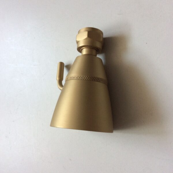 Solid Brass Shower Head with a Natural Brass Finish 2