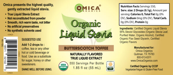 Liquid Stevia - Butterscotch Toffee, Organic (1.85 fl oz) 2