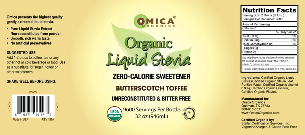 Liquid Stevia - Butterscotch Toffee, Organic (32 fl oz) ** 3