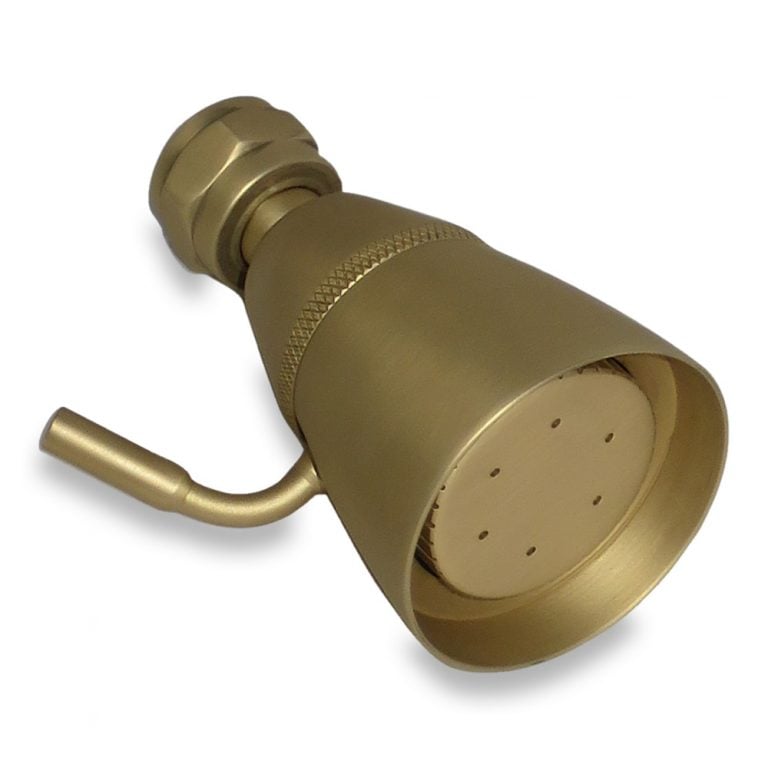 Solid Brass Shower Head with a Natural Brass Finish Omica Organics