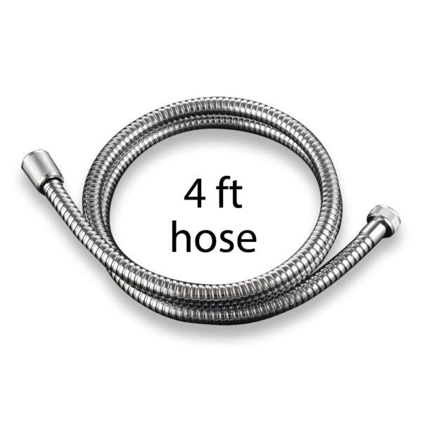 Shower Hose, PVC-Free Silicon Innerlining (Stainless Steel, 4 ft) 1