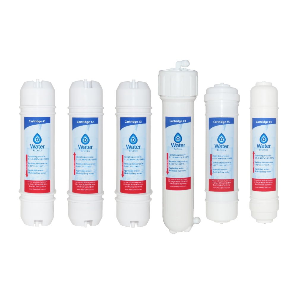 Water By Omica 12 Stage Water Filter & Activation System Replacement Cartridges 1-6 2