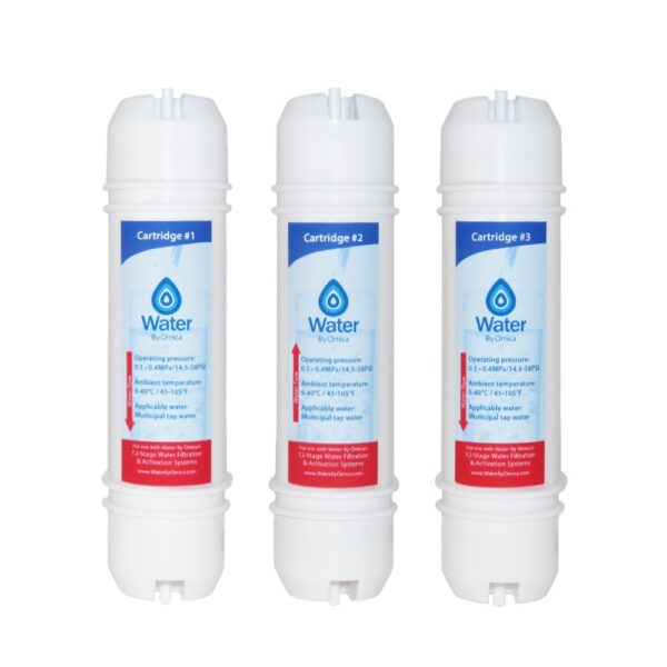 Water By Omica 12 Stage Water Filter & Activation System Replacement Cartridges 1-3 1
