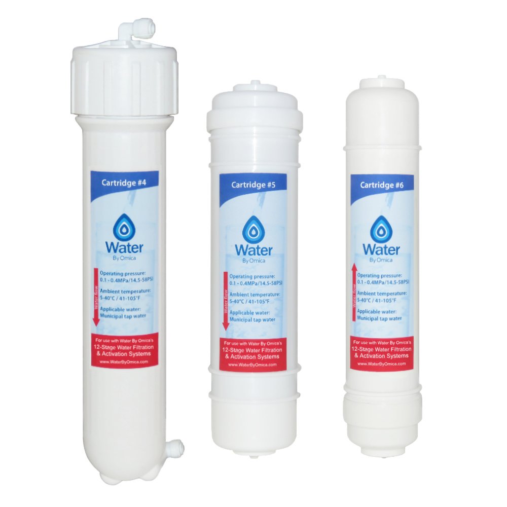 Water By Omica 12 Stage Water Filter & Activation System Replacement Cartridges 4-6 3