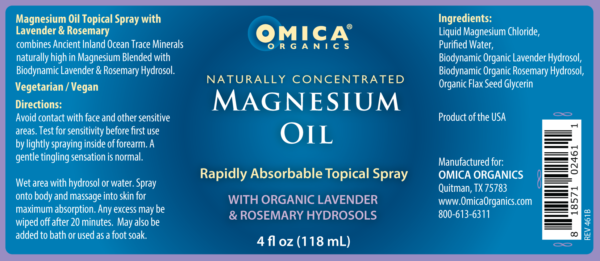 Magnesium Oil Spray - with Organic Lavender and Rosemary Hydrosol (4 fl oz) 2