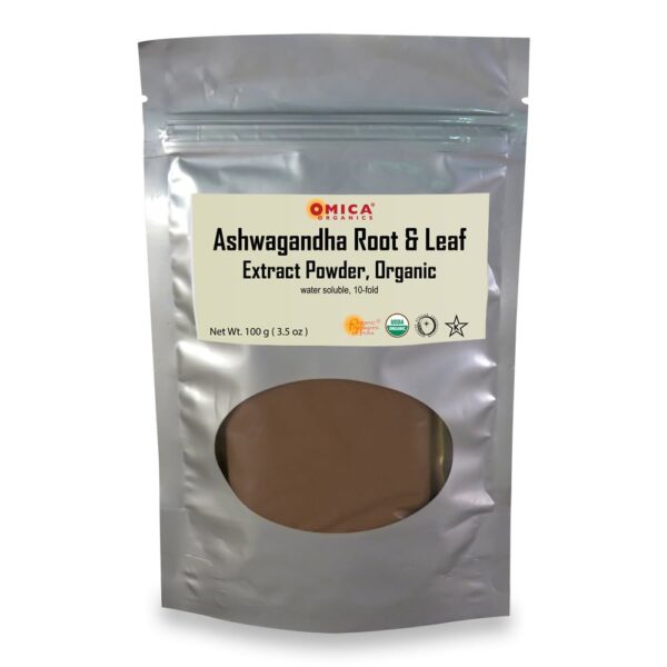 Ashwagandha Root & Leaf Extract Powder, Organic, Kosher (100 g / 3.5 oz) 1