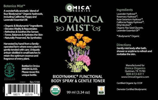 Botanica Mist Biodynamic Functional Body Spray & Toner (99 ml / 3.34 fl oz) 2