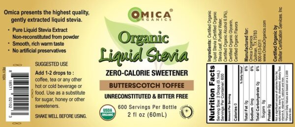 Liquid Stevia - Butterscotch Toffee, Organic (32 fl oz) ** 2