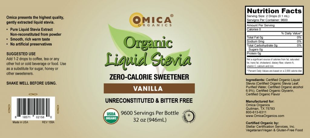 Liquid Stevia - Vanilla, Organic (32 fl oz) ** 3