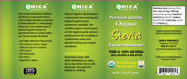 Stevia Extract Sweetener, Organic (1.8 oz) 2