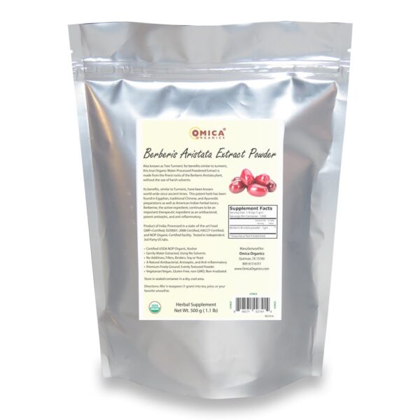 Berberis Aristata Extract Powder, Organic (500 g / 1.1 lb) bulk 1