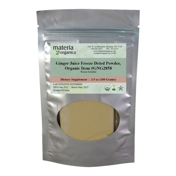 Ginger Juice Freeze Dried Powder, Organic Item # GNG2858 (3.5 oz / 100 g) 1