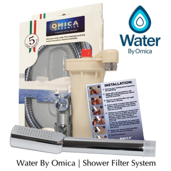 Water by Omica Complete Shower System (Shower Filter + Hand-Held Shower System, Chrome with 5 ft hose) 1