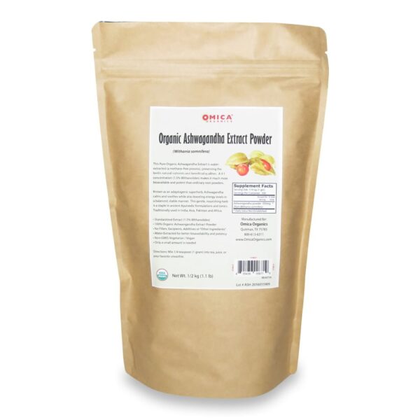 Ashwagandha Extract Powder, Organic, Kosher (1/2 kg / 1.1 lb) ** 2