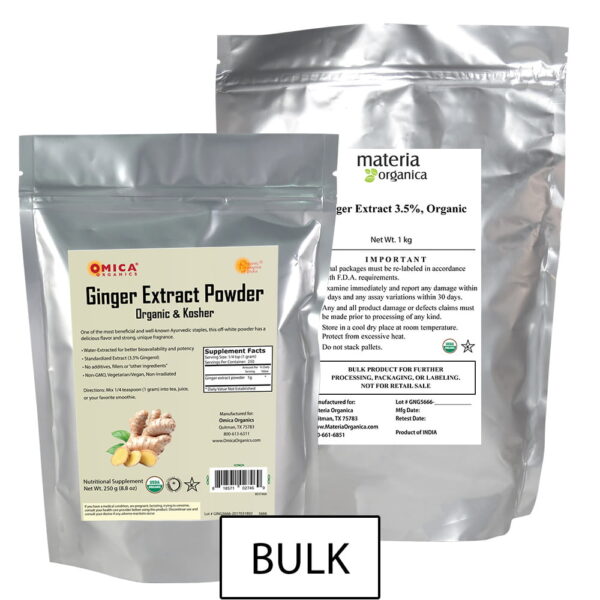 Ginger Extract Powder - 3.5% Gingerol, Organic and Kosher (250 g - 1 kg) bulk 1