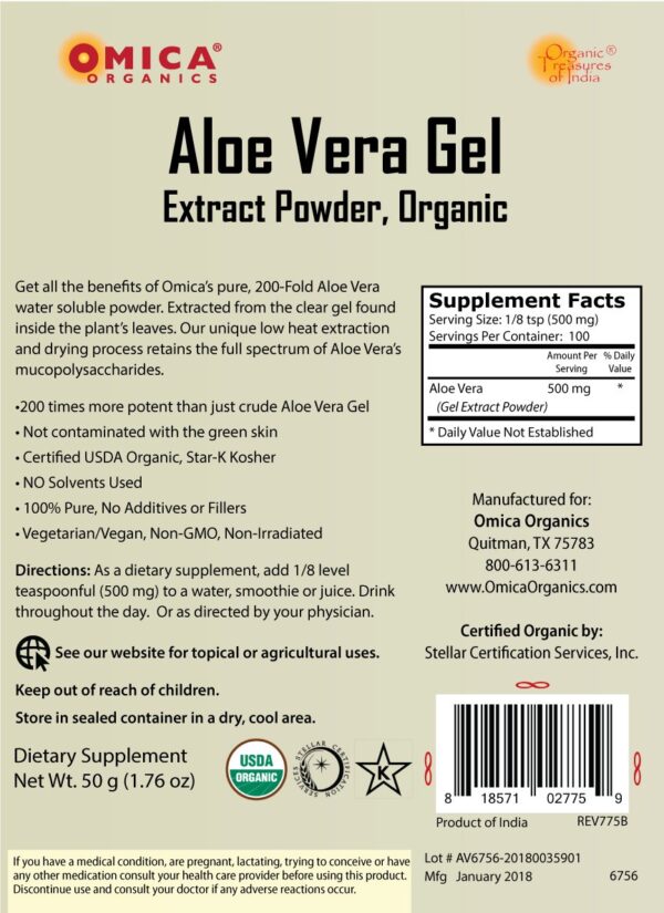 Aloe Vera Gel Extract Powder, Item #A1619 (1.7 oz / 50 g) 3
