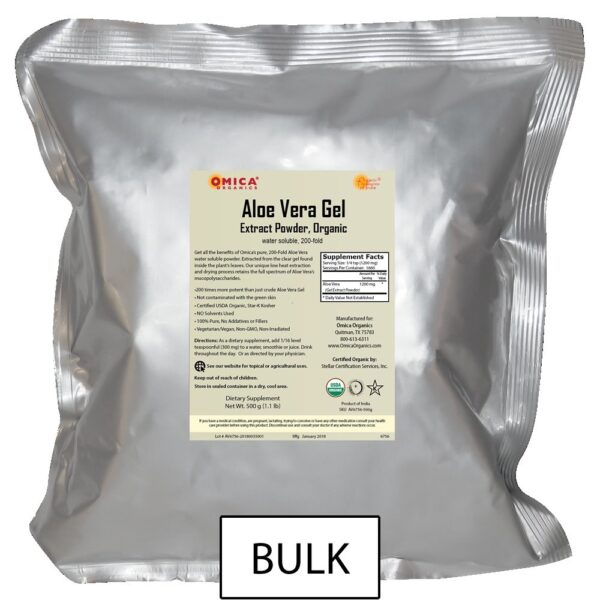 Aloe Vera Extract Gel Powder, Organic (250g, 500g, 1k) bulk 1