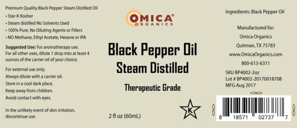 Black Pepper Oil, Steam Distilled Therapeutic Grade (2 fl oz) 2