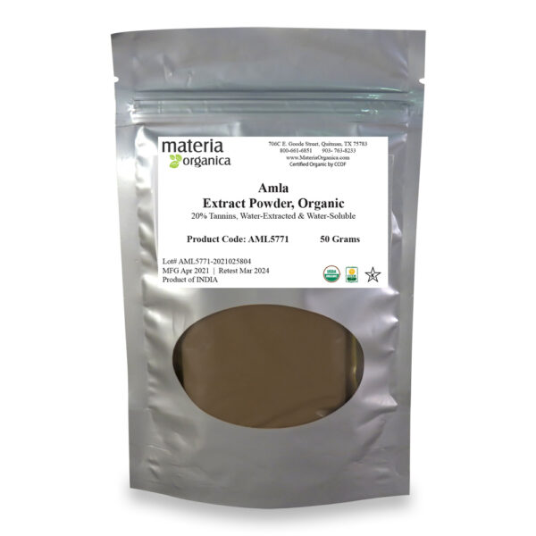 Amla Extract Powder, 20% Tannins, Organic Item #AML5771 (50 g / 1.76 oz) 1