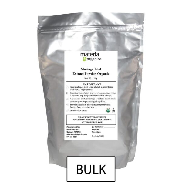 Moringa Leaf Extract Powder, Organic, Kosher (1 kg / 2.2 lb) bulk 1
