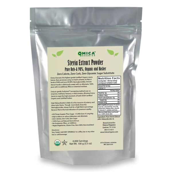 Stevia Extract Powder 98% Reb-A, Organic and Kosher (100g / 3.5 oz) 1