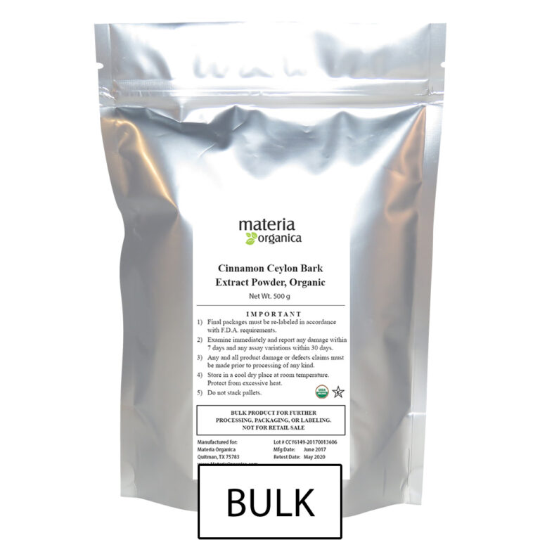 Ceylon Cinnamon Bark Extract Powder, Organic, Kosher (500 g / 1.1 lb) bulk Omica Organics