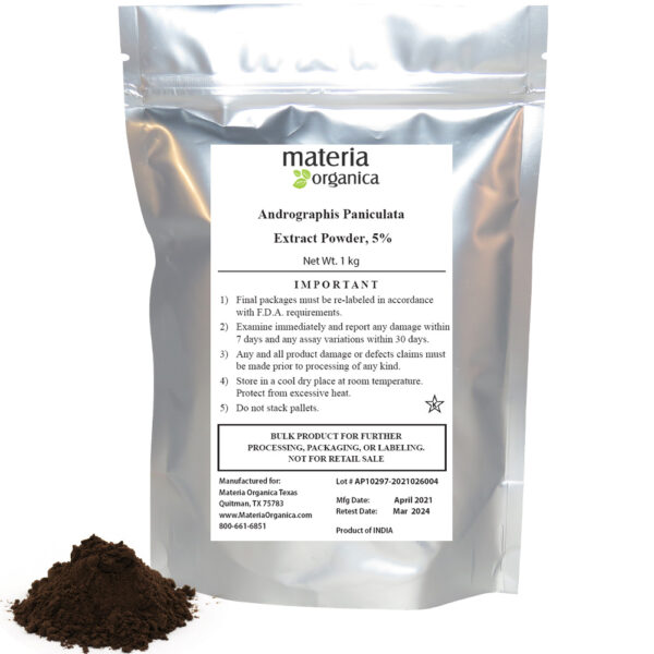 Andrographis Paniculata Extract Powder, Andrographolide 5% by HPLC, Organic, Kosher, Item #10297 (1 kg) bulk 1