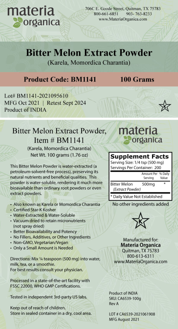 Bitter Melon Extract Powder, Item #BM1141 (100 grams / 3.5 oz) 2