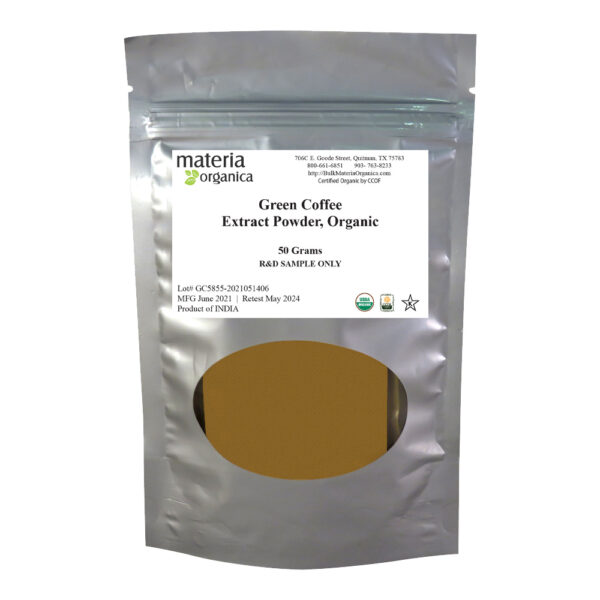 Green Coffee Extract Powder, 20% Chlorogenic Acids, Organic Item #GC5855 (50 g/1.76 oz) 1