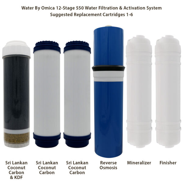 Water By Omica 12 Stage 550 Water Filter & Activation System | Replacement Cartridges 1
