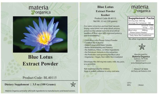 Blue Lotus Extract Powder - BL40115 - (3.5 oz / 100 g) - Image 3